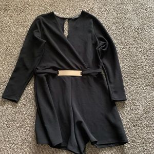 Fashion to Figure Black long Sleeve Short Romper